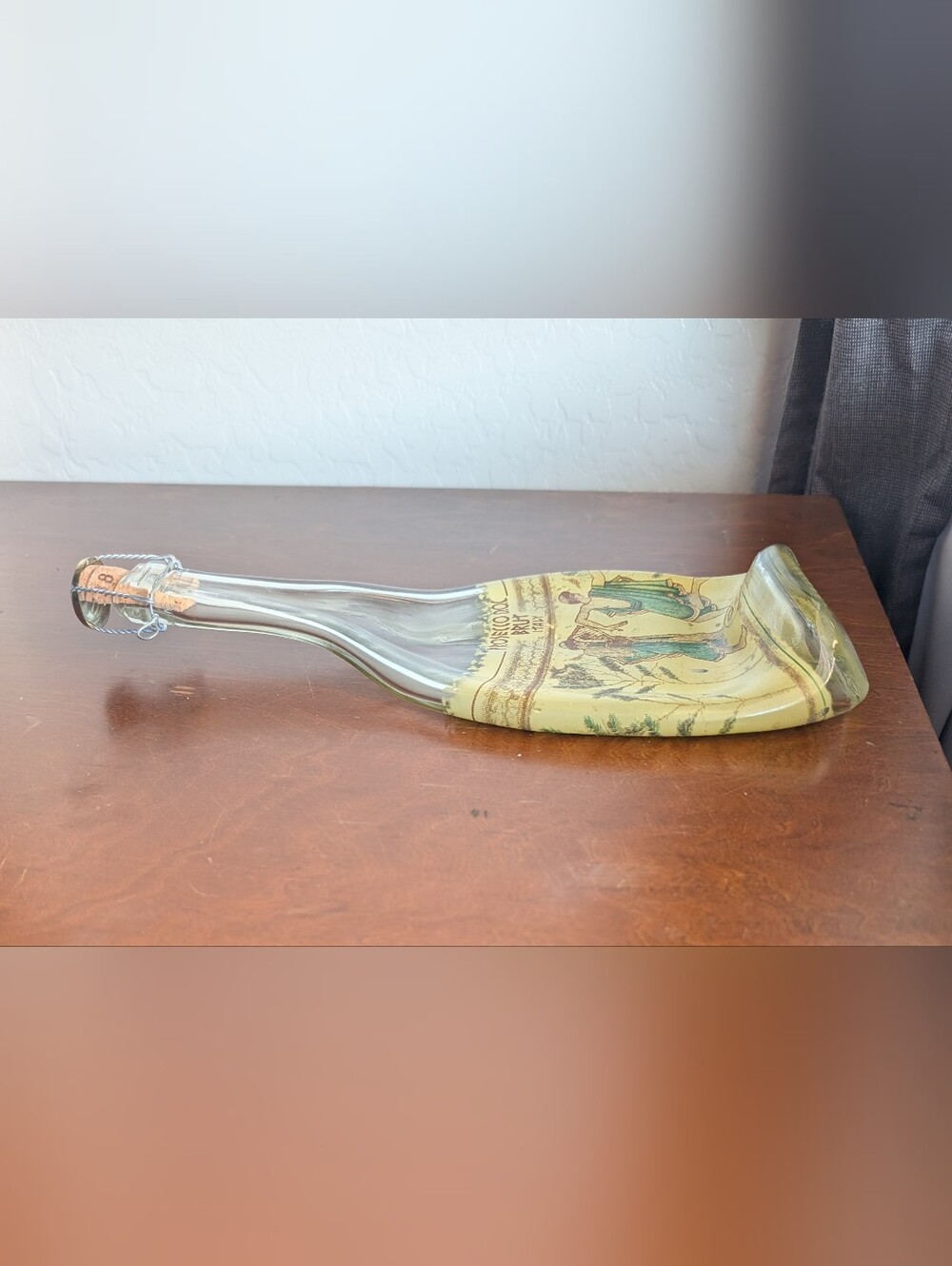 Candoni Prosecco Italian Wine Melted Wine Bottle Serving Tray Cork Entertaining